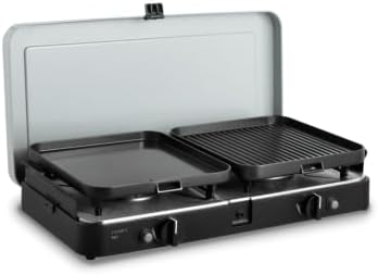 Antarion Réchauds, Noir/Argent, CADAC Réchaud 2 Brûleurs 2 Cook 3 Pro Deluxe Allumage Piezo