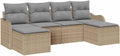 Foknhdi Ensemble salle à manger, 55 x 55 x 37 cm, polyrotin, beige., extérieur