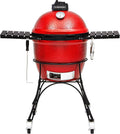 Kamado Joe barbecue à charbon, Rouge/Noir, Étagères latérales, Griffe à Gril, et Ash Tool