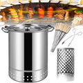 fumoir, Argent, vertical à charbon avec poêle suspendu pour barbecue de camping