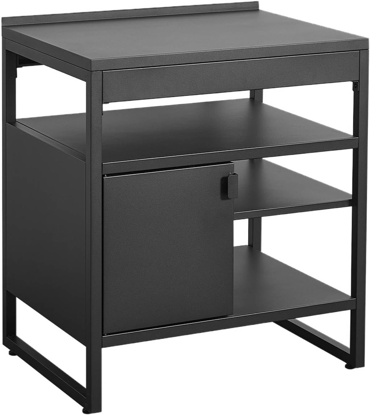 sweeek Cuisines d'extérieur, Noir, - Cuisine extérieure acier 1 porte 3 étagères L80 cm - Kea