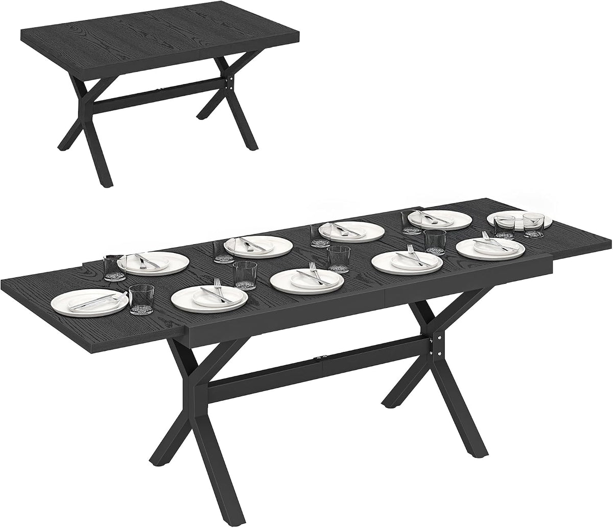 Tables à manger Outsunny, 214 cm, Gris Anthracite