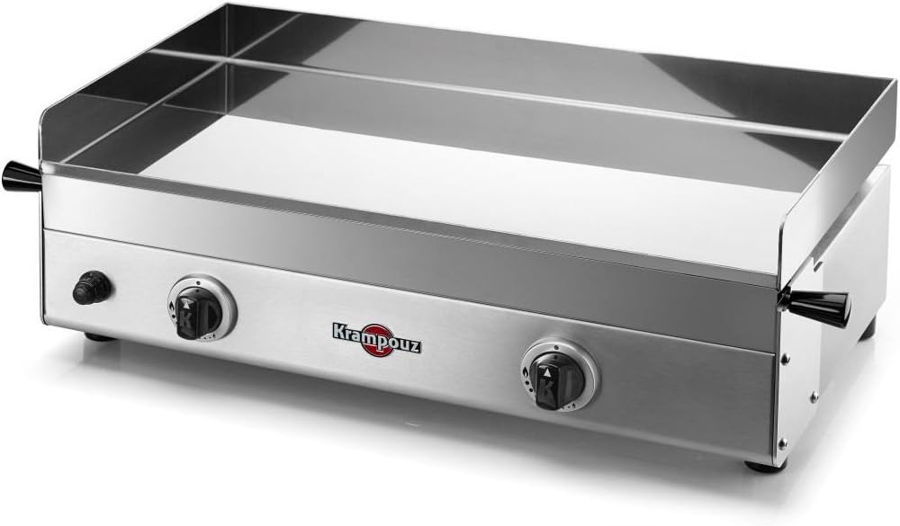 Krampouz plancha, 2x2000, 65 x 40 cm, Argent, Gaz - Watt - Surface de cuisson - Gaz exterieur - GGCIM2AA
