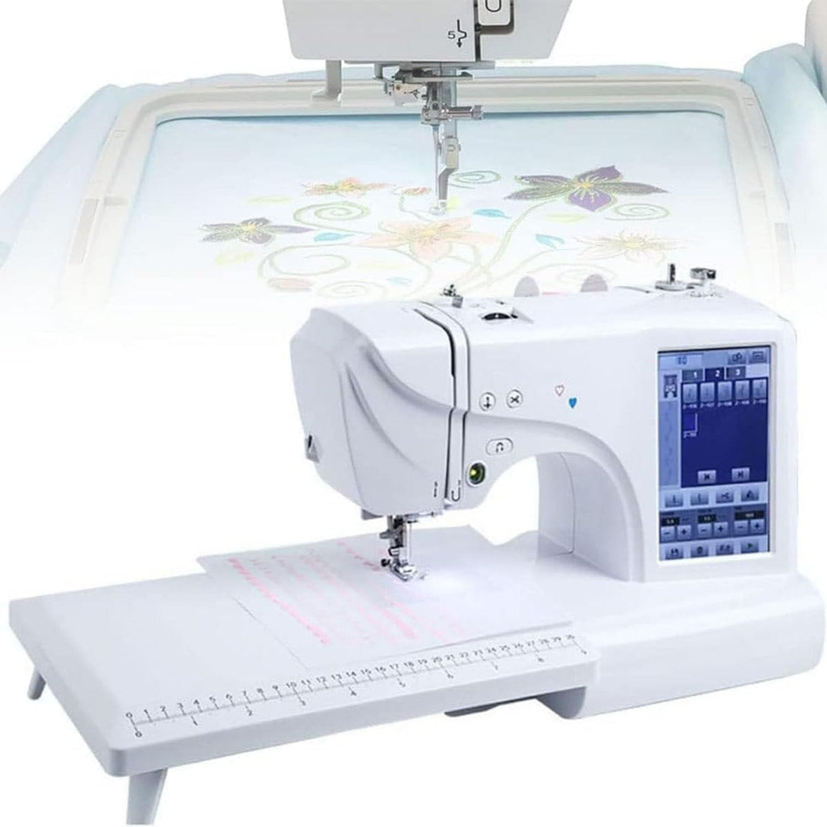 DPLXQPP machine à broder, 100 V-240 V 50 Hz 60 Hz., 100 X 235 Mm, Noir, Domestique, Zone Broderie, écran Tactile LCD 7' avec Zone Broderie 4' X 9