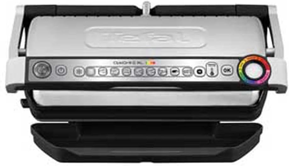 Tefal Grills électriques, Argenté/Noir, GC722D OptigGrill XL en acier inoxydable/noir