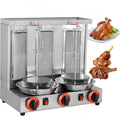 LSyySy rôtissoire, Argent/Rouge, Machine à griller pour poulet Shawarma avec 2 brûleurs, verticale au propane