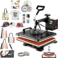 VEVOR Kits de transfert, 42x38x36 cm, 1250 W, 29x38 cm, Noir, Presse à Chaud Numérique 8 en 1, Machine de Sublimation Textile avec Plaque Chauffante