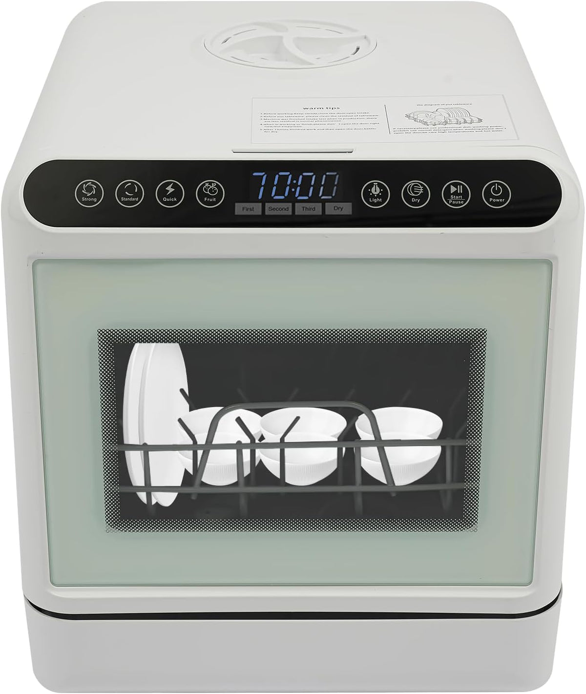 HZXXZY Lave-vaisselles compacts, QLK-T18., 41 x 46 x 46 cm., 1100 W., 220 V-240 V, 50 Hz., 52 dB., blanc., Mini lave-vaisselle