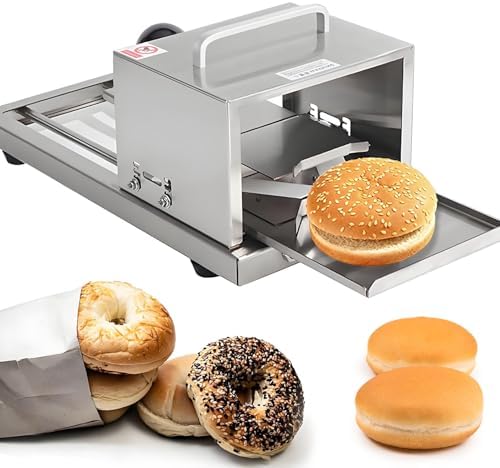 AYCDL trancheuse électrique, 41 × 19 × 20,5 cm., Argenté, Machine à trancher manuelle pour chignon hamburger
