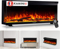 KAMINIO cheminée électrique, Noir, ® Lea Pro 42 chauffante à Effet Flamme, Cheminée décorative 3 en 1 encastrable