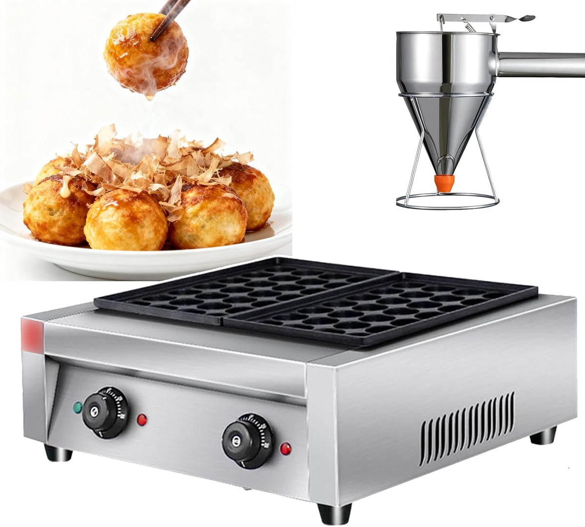 YXYLJOZ Grills électriques, 255 x 455 x 160 mm, 2 kW, Noir, contrôle de température 0-300℃, Nettoyage Facile