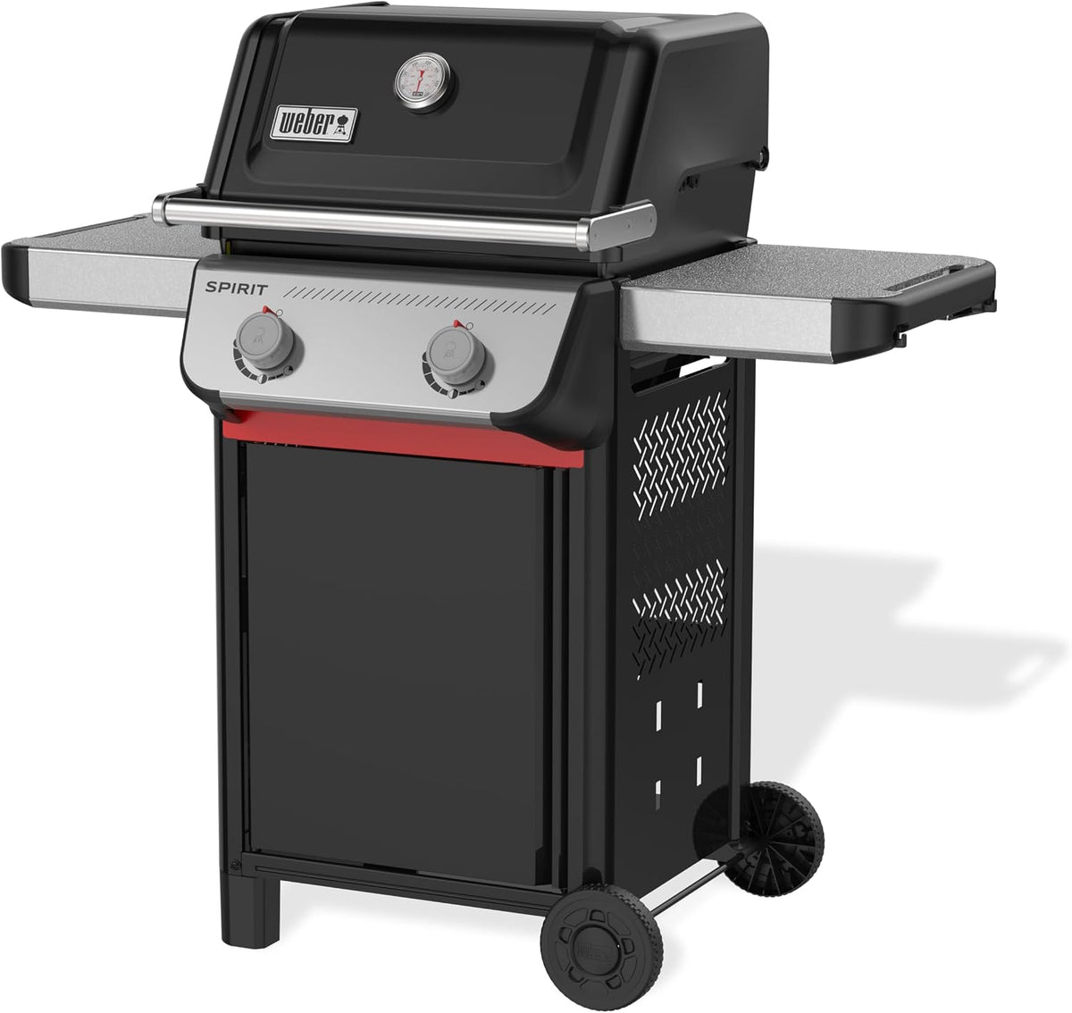 Weber Barbecues à gaz, 51 x 46 cm, Noir/Argent, Barbecue à gaz Spirit E-210/2 brûleurs, roues durables, grille conservant une chaleur uniforme