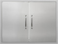 armoire SGOLAN, 78,7 x 61 cm, Argenté, Portes de cuisine extérieures de (l x H) en acier inoxydable, porte d'accès avec poignées