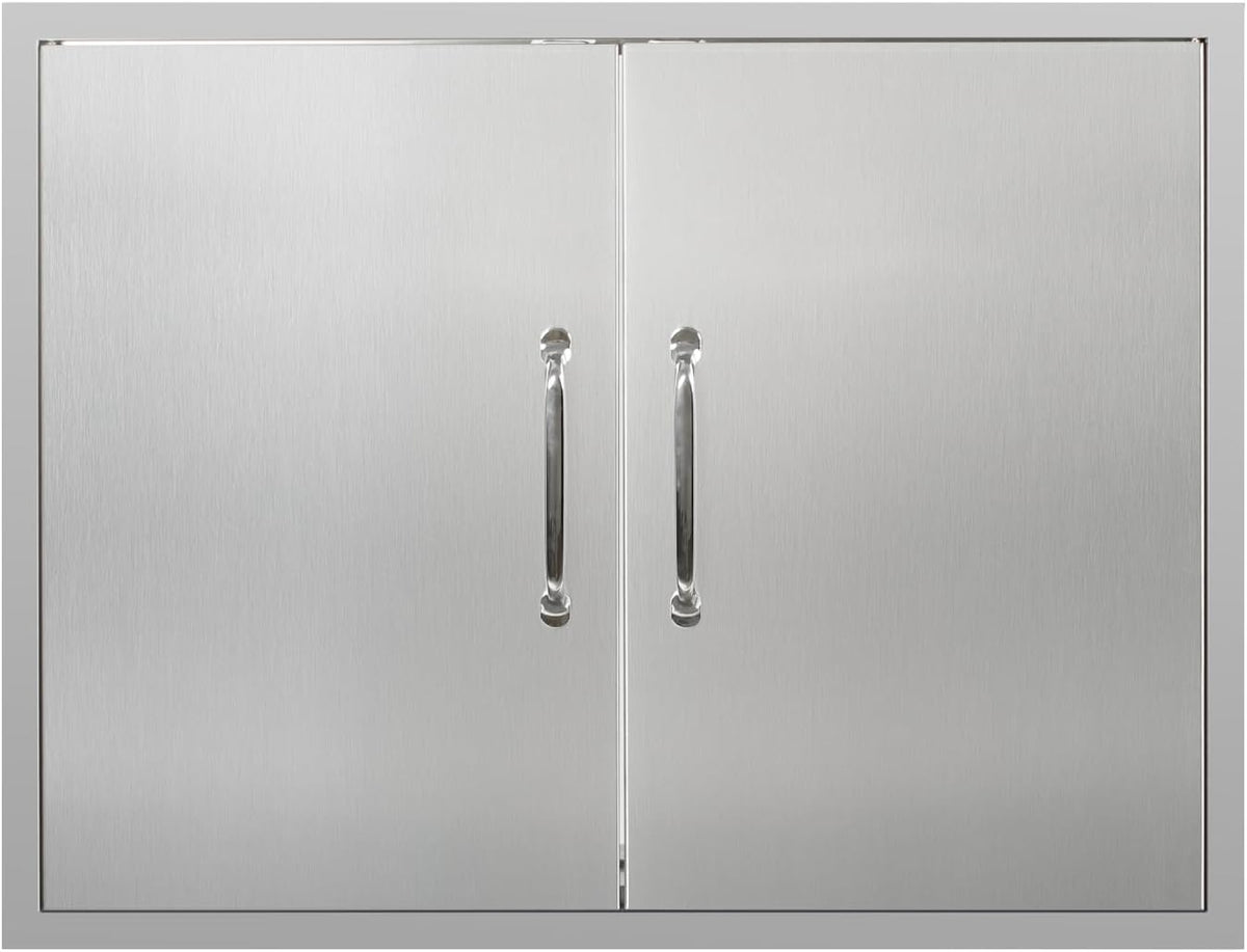 armoire SGOLAN, 78,7 x 61 cm, Argenté, Portes de cuisine extérieures de (l x H) en acier inoxydable, porte d'accès avec poignées
