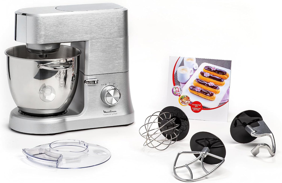 Moulinex robot pâtissier, 6.7 L, 1500 W, 2.6 kg, Gris, - Masterchef Grande Bol