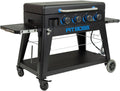 PIT BOSS plancha, Noir/Bleu, - Portable à Gaz Ultimate 4 avec Chariot