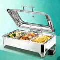 Aocay Chauffe-plats, 9 L, Argenté/Transparent, Chafing Dish Électrique, Chafing Dish Buffet Electrique(1/3 Pan)