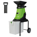 GOPLUS broyeur, 3000 W, 50 L, Vert, Vegetaux et Branches Électrique, Vegetaux avec Bac de Ramassage, Lame à Double Tranchant