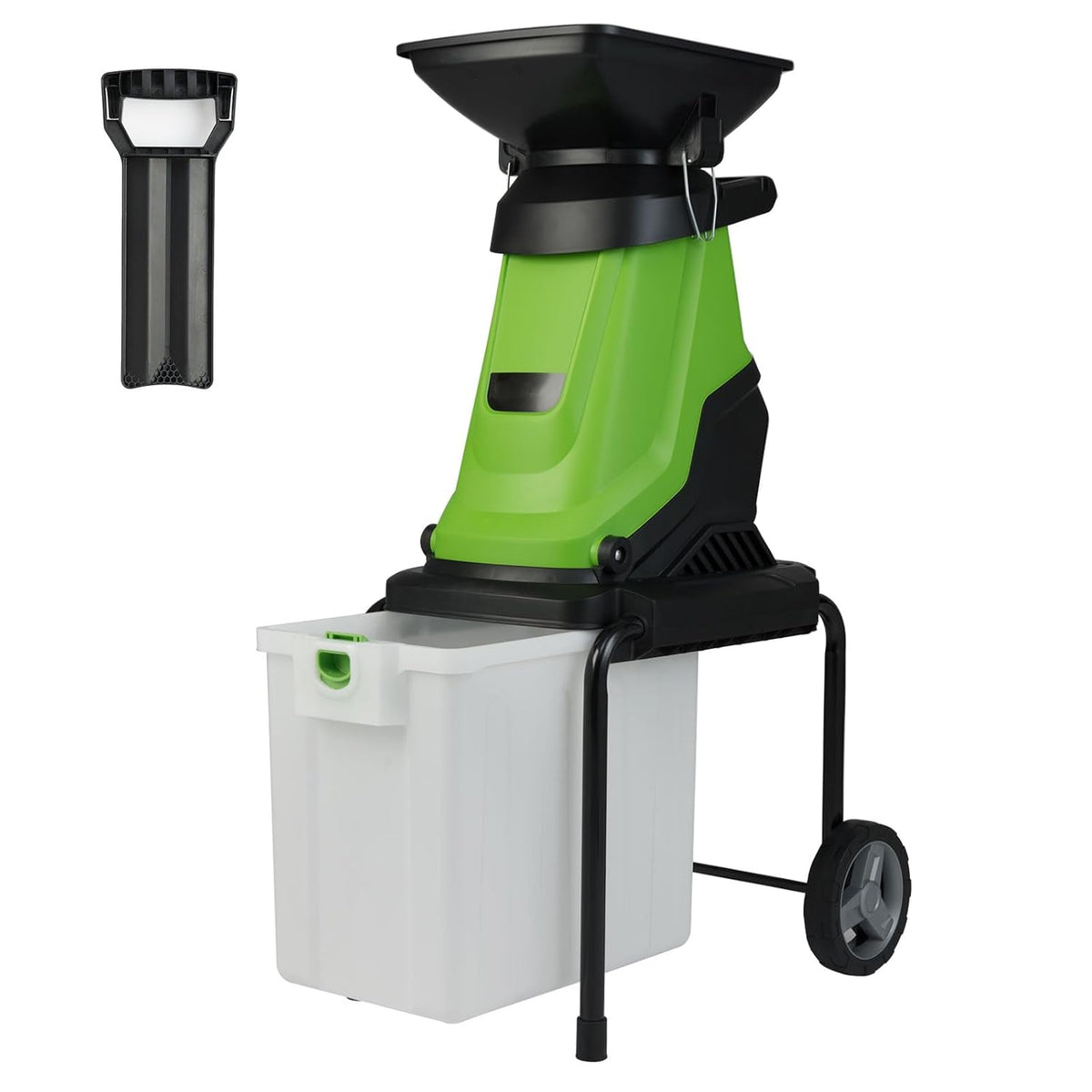 GOPLUS broyeur, 3000 W, 50 L, Vert, Vegetaux et Branches Électrique, Vegetaux avec Bac de Ramassage, Lame à Double Tranchant