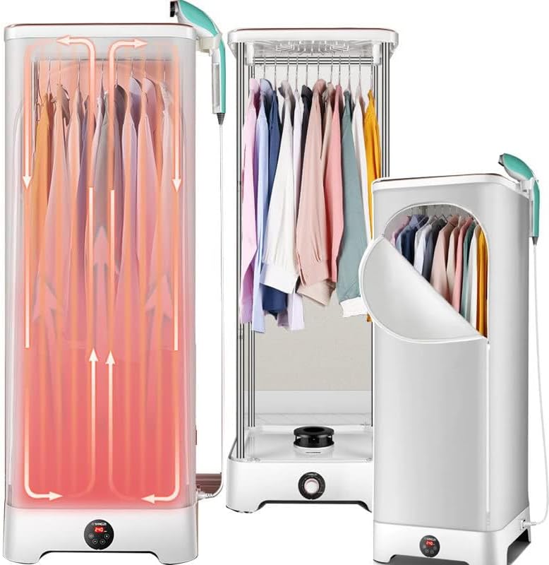 WhFKLca armoire, 350 L, 900 W, Blanc, à Vapeur, Sèche-Linge Portable, Solution De Soin du Linge Automatique
