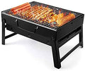 Barbecue barbecue à charbon, 39 x 29 x 7 cm, noir., d'extérieur portable en acier inoxydable pour pique-nique