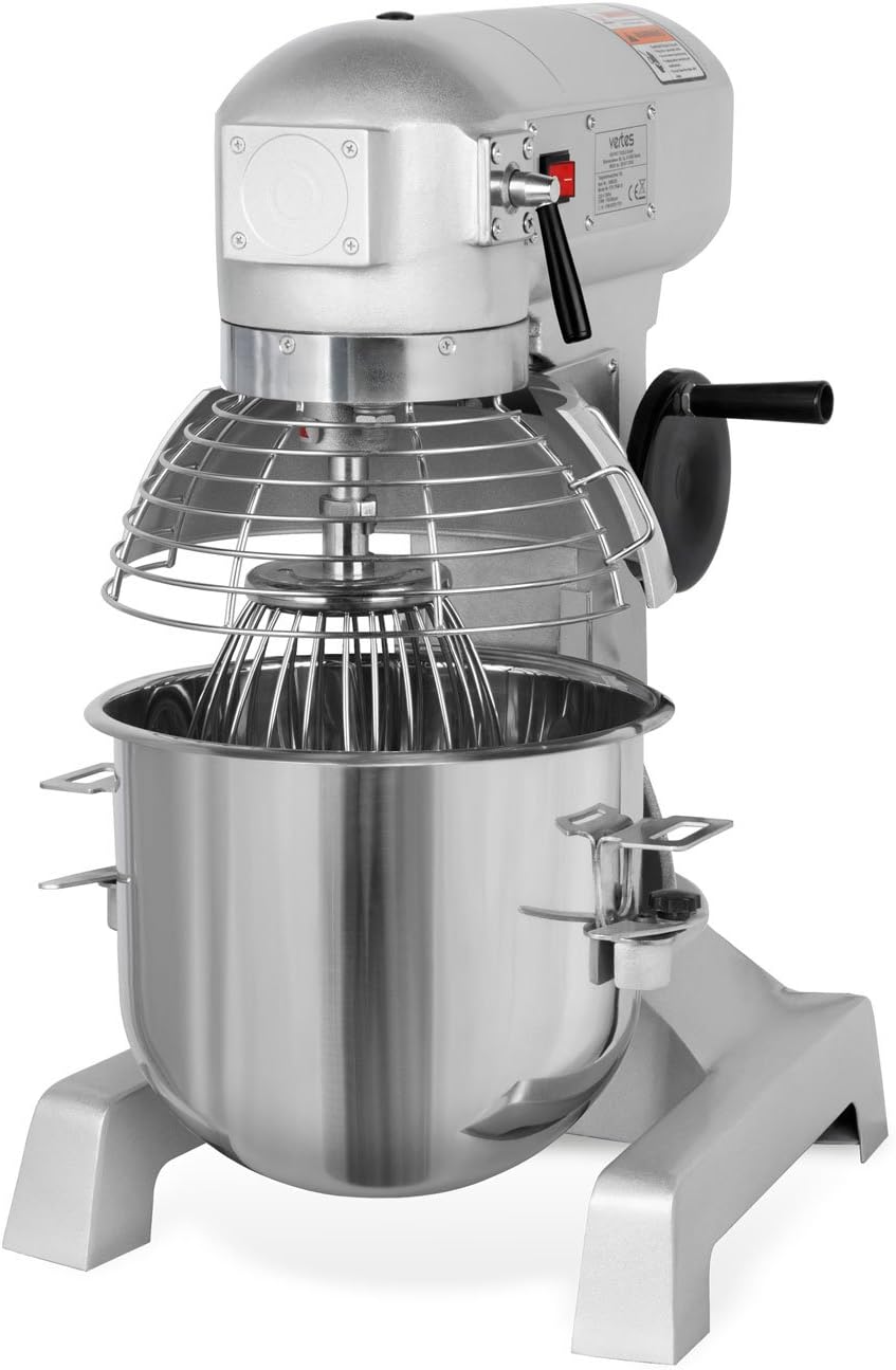 vertes robot pâtissier, 20 litres, 1100 watts, 20 L, 420 tr/min, Argenté, Robot pétrin électrique professionnel