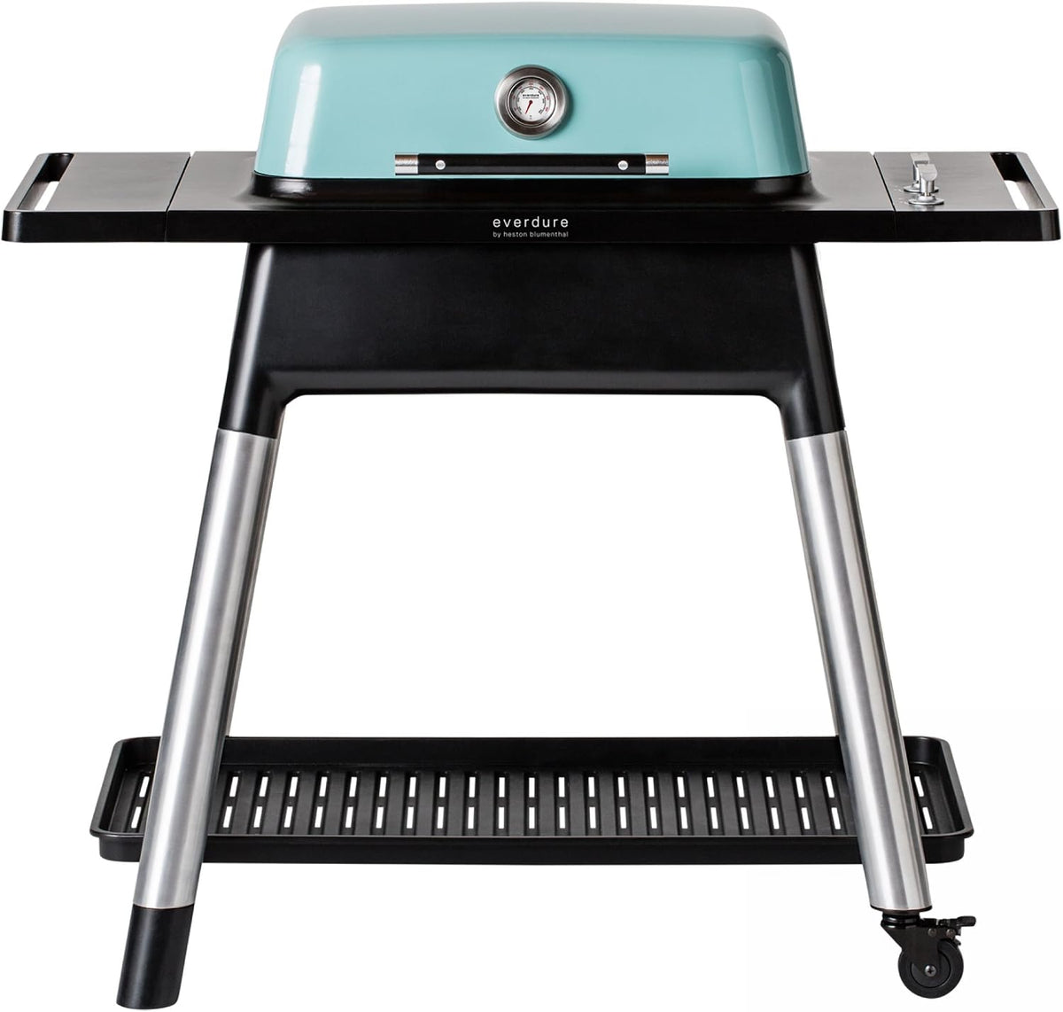 Everdure Barbecues au gaz naturel, Menthe/Noir/Argent, Force by Heston Blumenthal Barbecue portable au gaz à 2 brûleurs