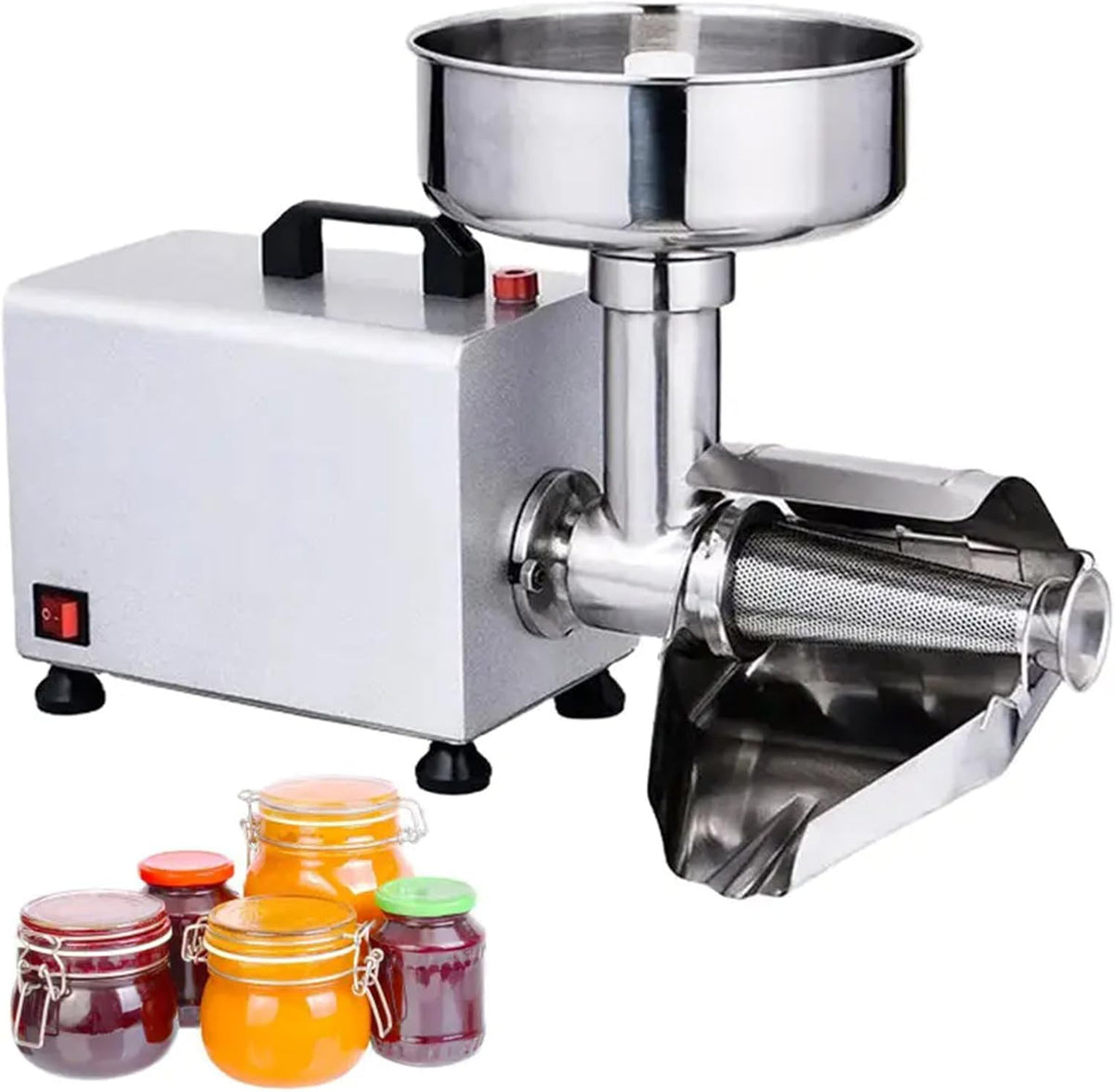 guoyjmm presse-agrumes, 450 W, 110 V/220 V, 450 W, Acier inoxydable, Argent, Presse Tomates Electrique, Machine à Confiture