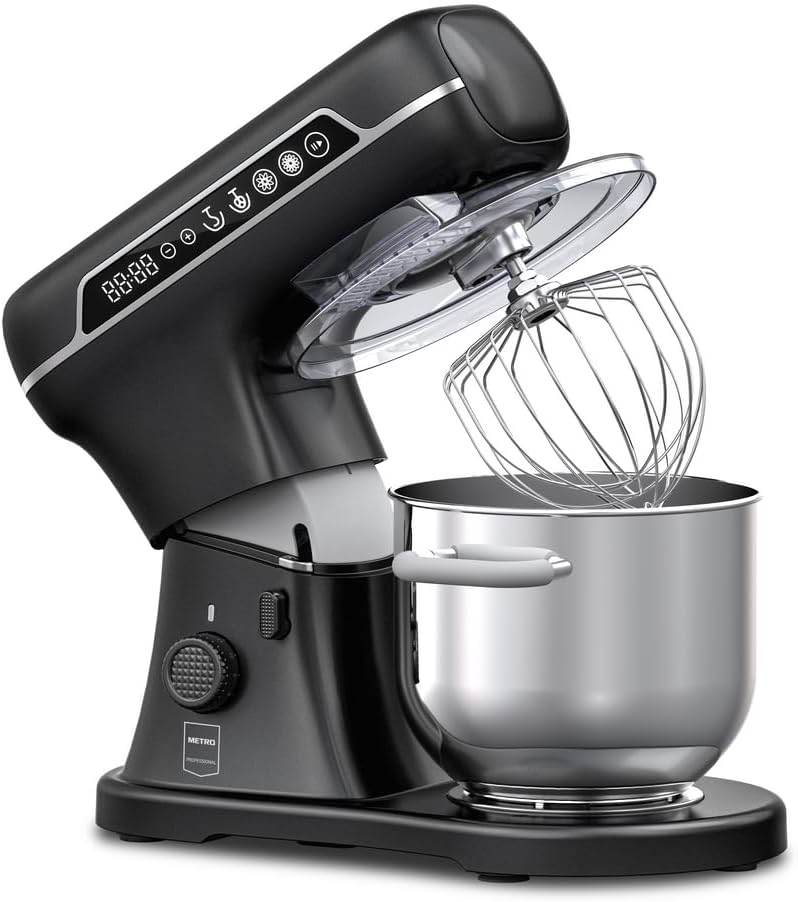 METRO Professional robot pâtissier, 7 L, 1000 W, 200 tr/min, 460 × 310 × 386 mm, Noir/Argenté, GPM1007 Noir Mat