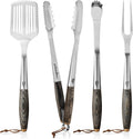 Grillaholics Ensembles d'ustensiles pour barbecue, Argent/Marron