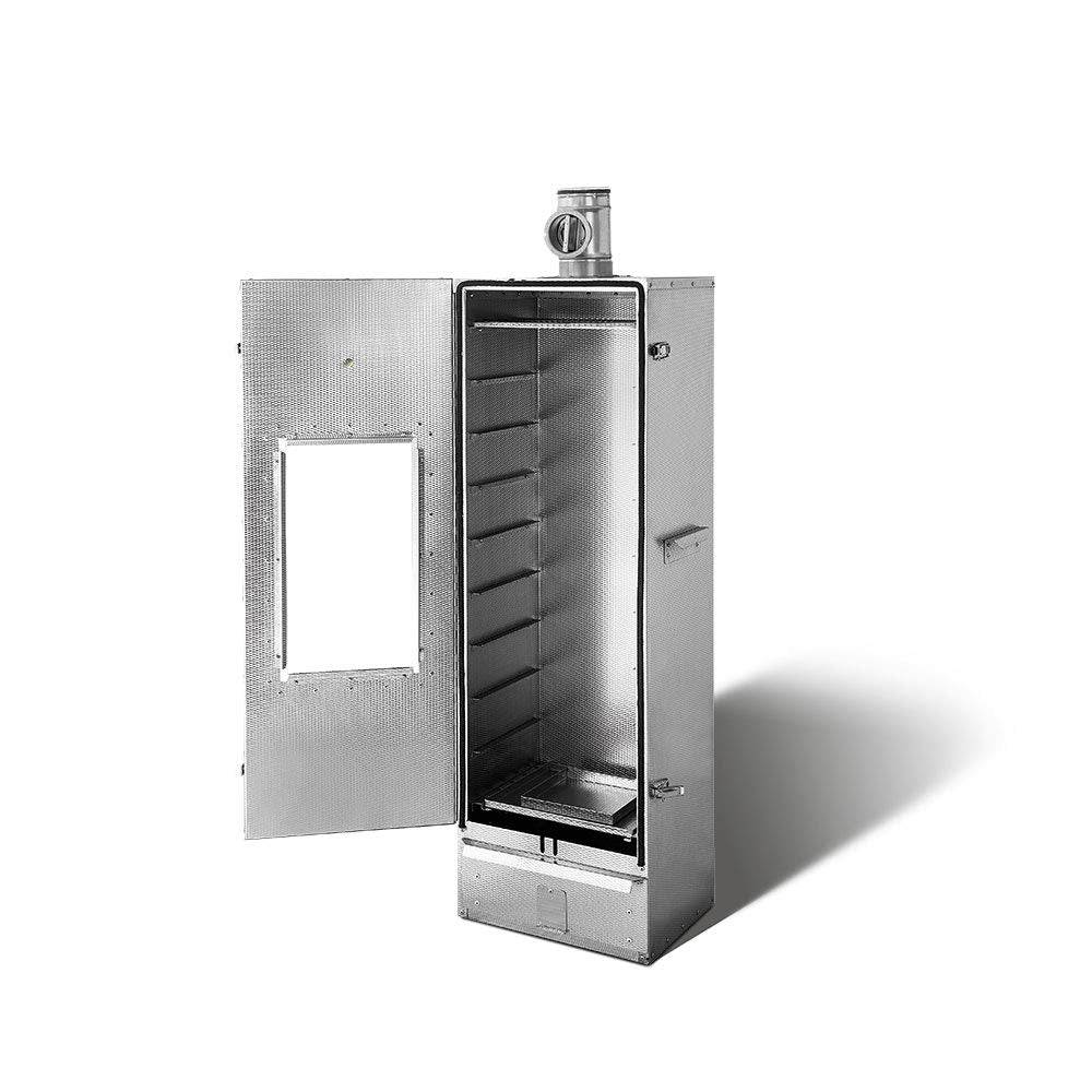 SMOKI Räuchertechnik fumoir, 120 cm, Argent, Smoki isolé avec fenêtre en acier aluminisé