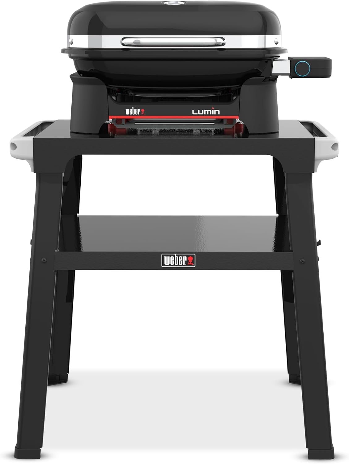 Weber Grills électriques d'extérieur, 43 × 32 cm, Noir, Lumin Compact Barbecue électrique Compact avec Pied/Jusqu'à 315 °C