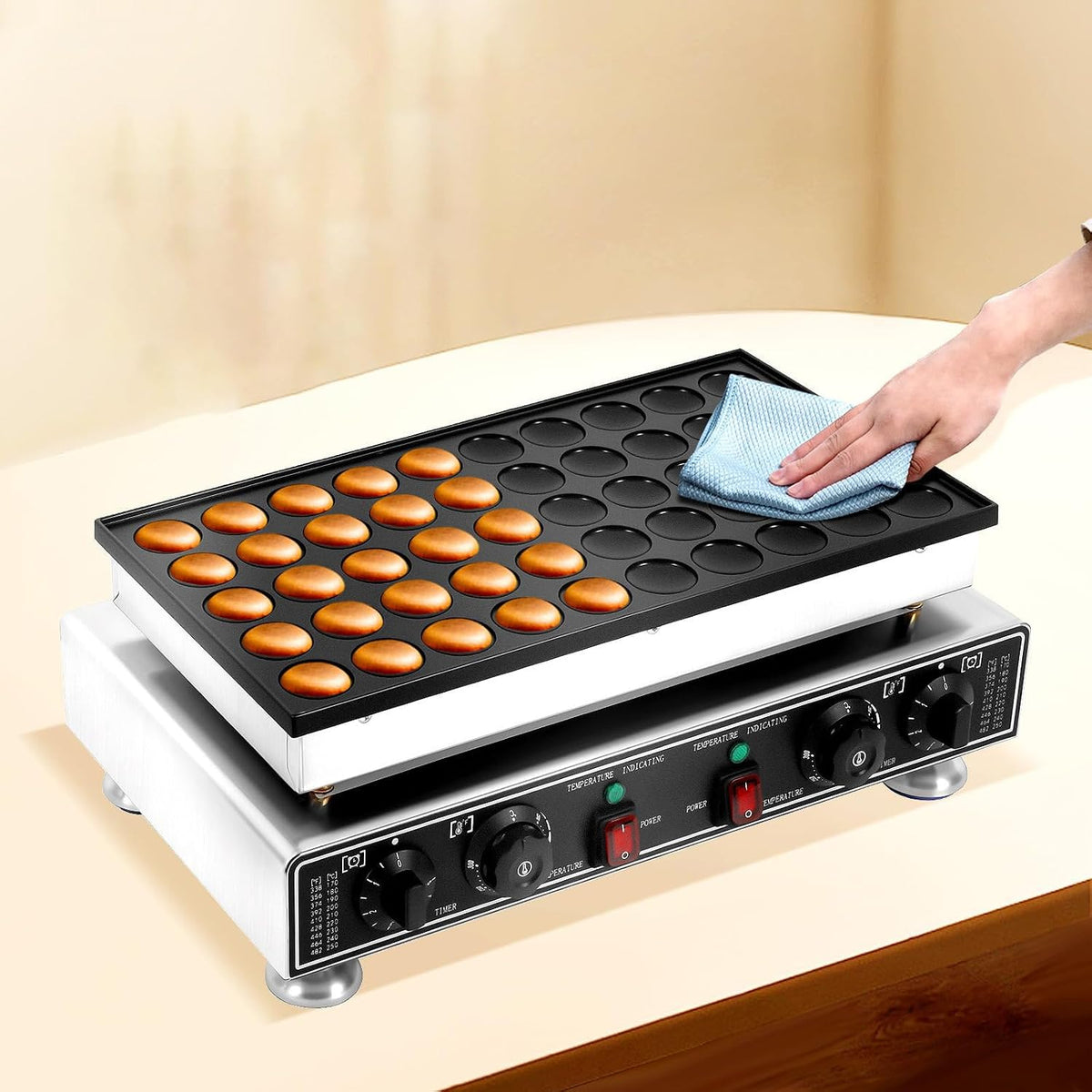Sunseota Crêpières, 32 cm x 31 cm x 18 cm., 900 W., 110 V/220 V., 45 mm, 1800 W, acier inoxydable de qualité alimentaire., argent, noir