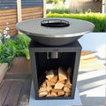 PakketPanda table de cuisson, 81 cm, Noir/Gris