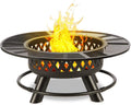 blumfeldt barbecue à charbon, 120 cm, 70 cm, Noir, Rosario - Brasero 3 en 1, Feu de Camp, Barbecue et Table