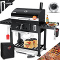 KESSER barbecue à charbon, Noir/Argent, ® Barbecue au charbon de bois XXL, couvercle, poignée en acier inoxydable