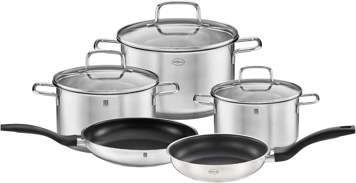 RÖSLE Sets de poêles, Argent/Noir