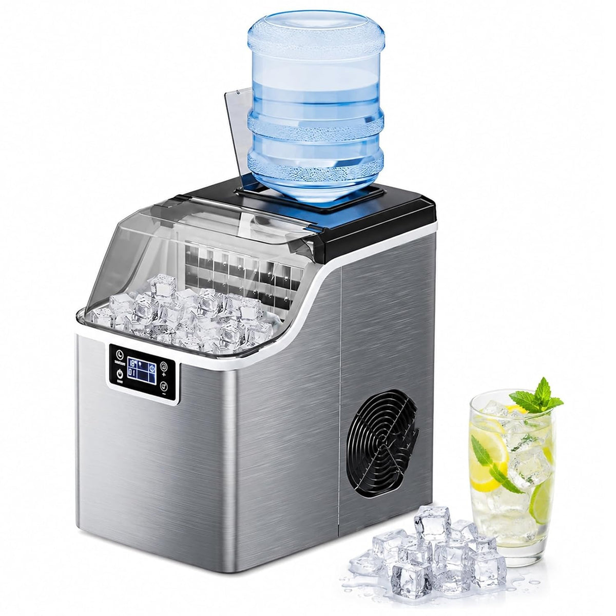 EKDJSN machine à glaçons, 1,4 Kg, 35 kg, Gris, de Comptoir, /140 Grand Stockage, 2 Tailles de Glace, 30- /24H