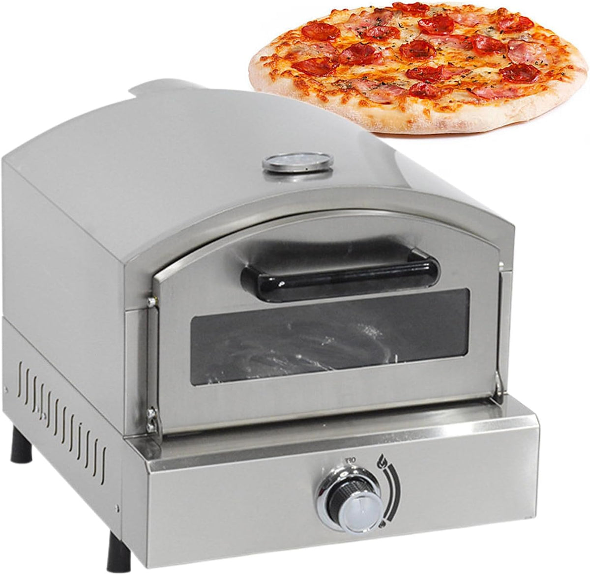 Beachtiful four à pizza, Acier inoxydable, Argent, et D'extérieur à Gaz pour Camping, Usage Commercial ou Domestique
