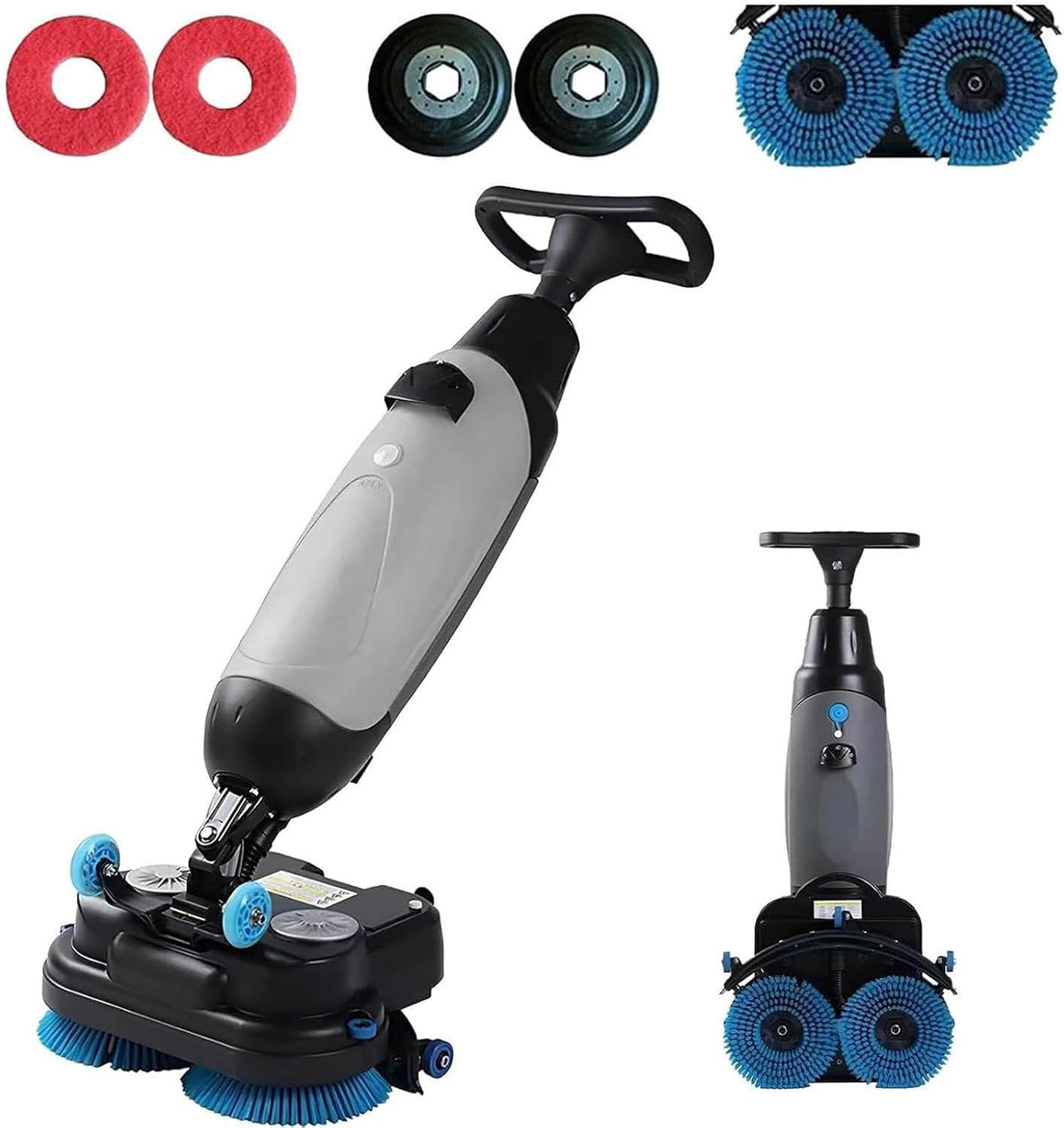 ZenSeFarin polisseuse, 4.5 L, 7.5 L, 43 Cm, 17 Pouces, 36 V, Gris, Autolaveuse Compacte Professionnelle avec Réservoirs Séparés