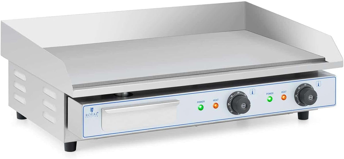 Royal Catering plancha, 73 x 40 cm, 2 x 2, 200 W, 730 x 400 mm, Argent, Électrique 2 Feux, snack-bar, Extérieur