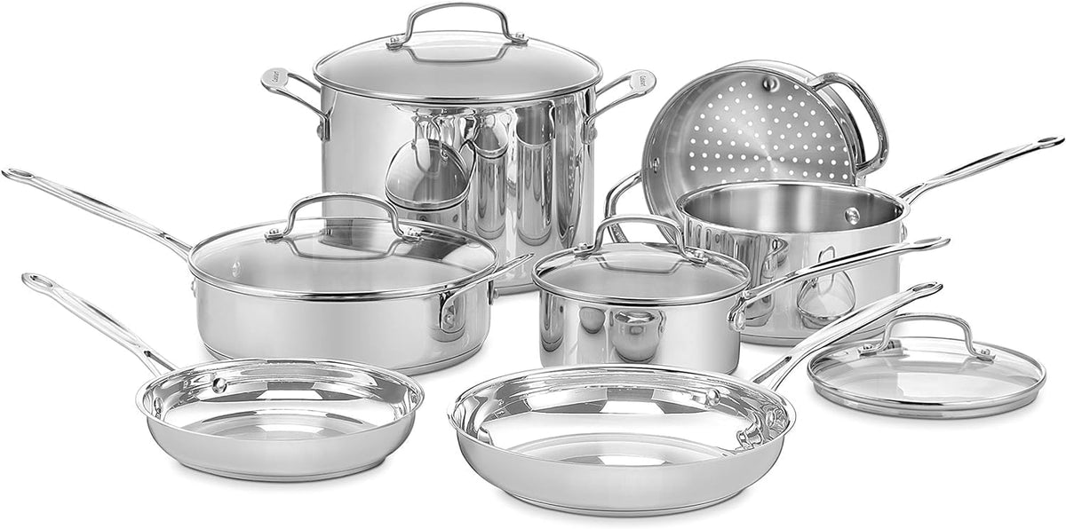CUISINART batterie de cuisine, 11G, Argent, -77- - de 11 pièces en Acier Inoxydable - Collection Chef's Classic
