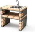 MAESTRO FERRETERO Cuisines d'extérieur, 86,5 x 58 x 58 cm, Gris/Orange, ) - Utilisation en extérieur