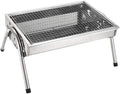 Barbecue barbecue à charbon, Argent, d'extérieur Portable et léger, au Charbon de Bois, idéal pour Les campeurs en Plein air