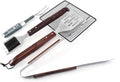 MQPALZKD Brosses-racloirs pour barbecue, Argent/Marron/Noir, Ensemble d'outils de Barbecue multifonctionnels d'extérieur
