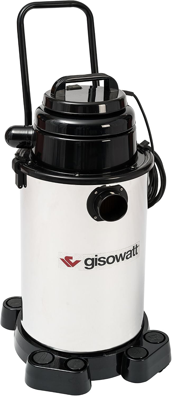 Gisowatt aspirateur eau et poussière, 1100 W, 45 mm, 30 Litres, Argenté, Aspirateur Professionnel Industriel 30 Wet&Dry