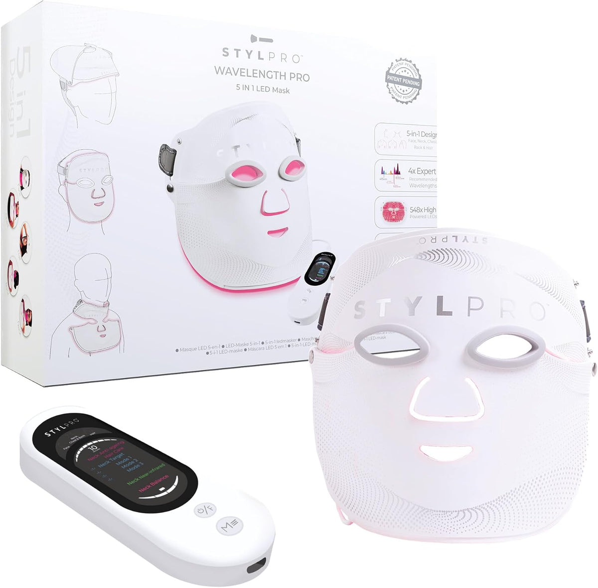 StylPro Appareils de tonification pour le visage, Rouge/Bleu, Wavelength LED face mask - soin de la peau avec lumière rouge