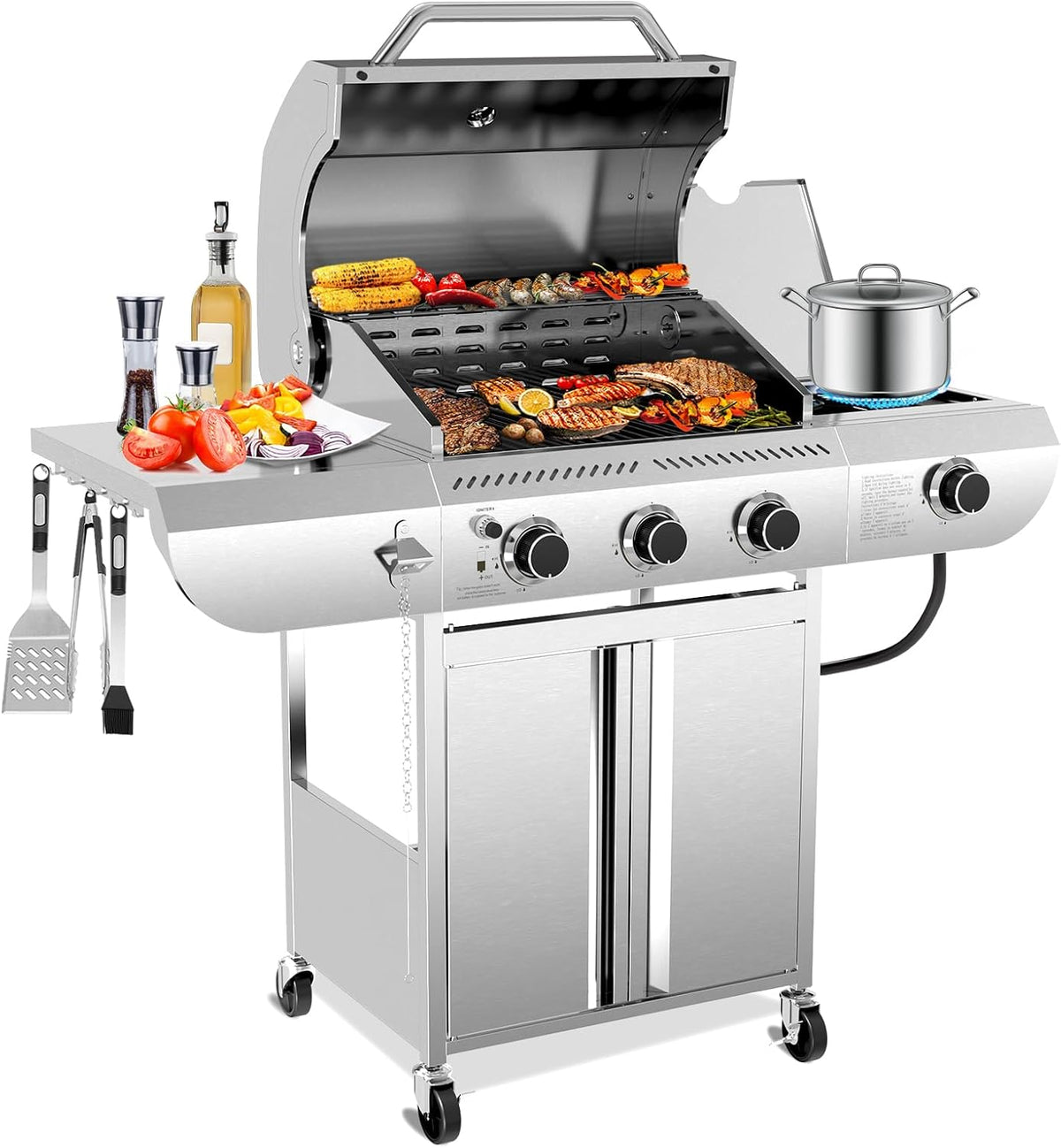 Electactic Barbecues à gaz, 000 BTU, Argent