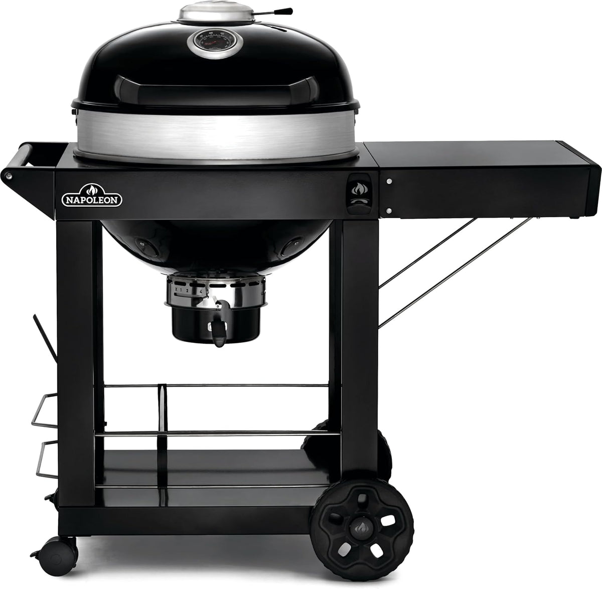 Napoleon barbecue à charbon, 57 cm, Noir/Argent, - Barbecue Charbon Kettle Pro sur Chariot