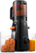 TUUMIIST Extracteurs de jus à vis simple, 134 mm, Noir, Extracteur de jus avec goulotte extra large, extracteur de jus pour fruits et légumes